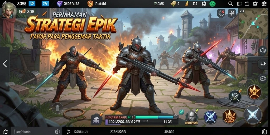 Tangkapan layar menunjukkan aksi seru dalam permainan strategi 8055.