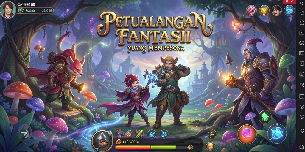 Tampilan gameplay RPG yang menakjubkan dalam CANVA168.