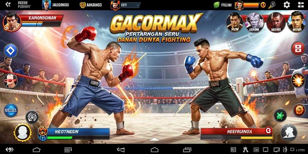 Tampilan aksi seru dalam permainan Fighting GACORMAX.
