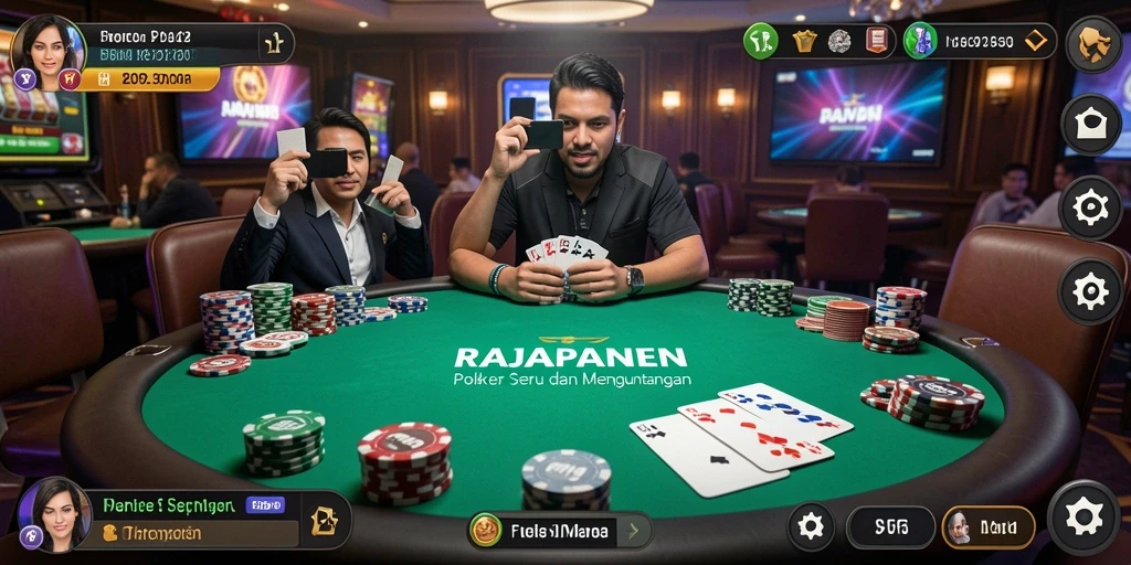 Screenshot utama RAJAPANEN menampilkan aksi seru dalam permainan Poker.