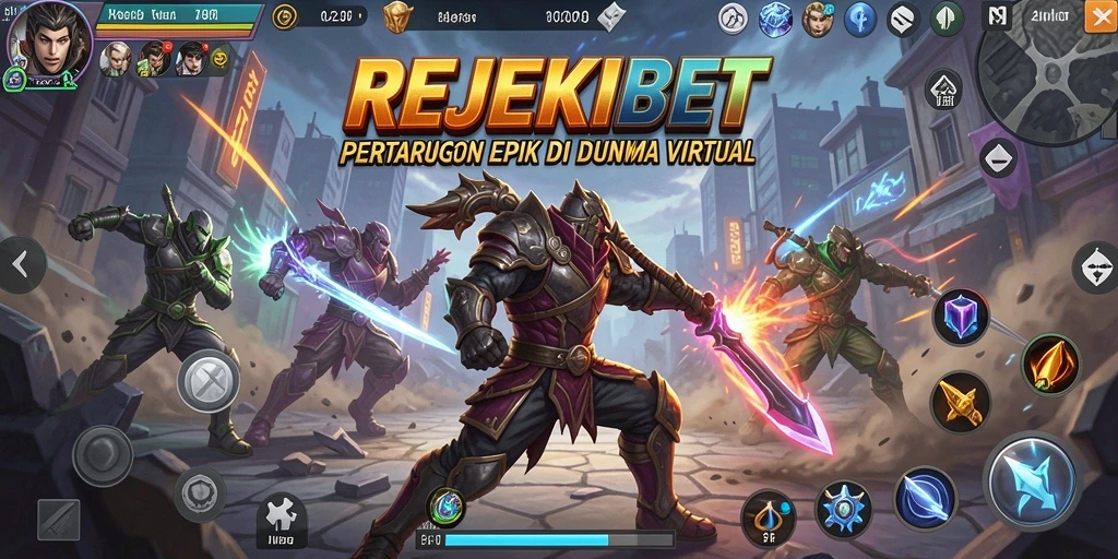 Screenshot gameplay REJEKIBET yang penuh aksi pertarungan.
