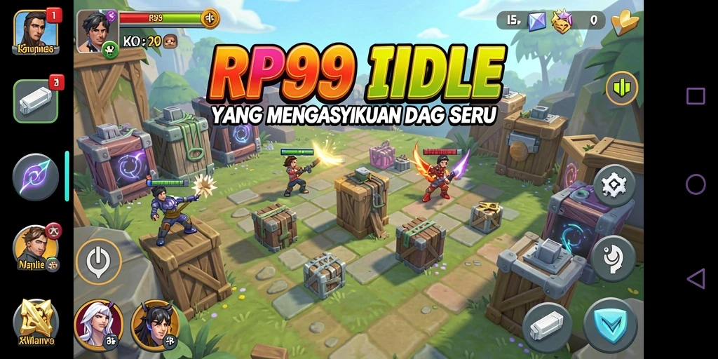 Tampilan gameplay RP99 yang mengasyikkan dengan fitur Idle yang menarik.